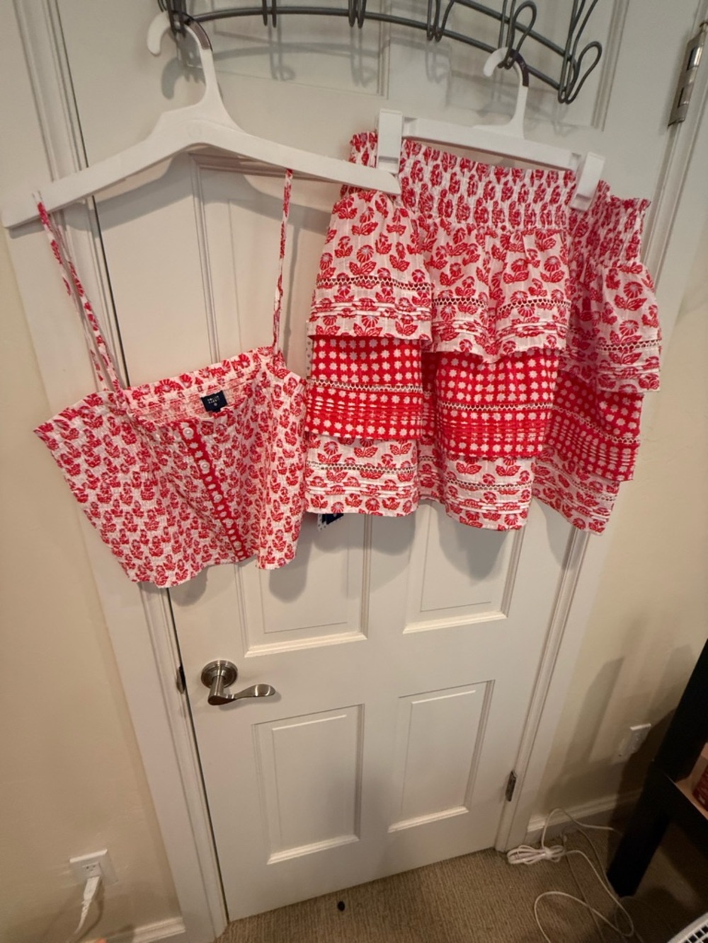 NWT Target × Roller Rabbit Tank Ruffled Skirt Set Summer Red White Floral XL